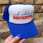 Red White & Brunette Trucker Hat