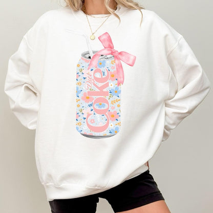 Floral Diet Coke Soda Can Sweatshirt