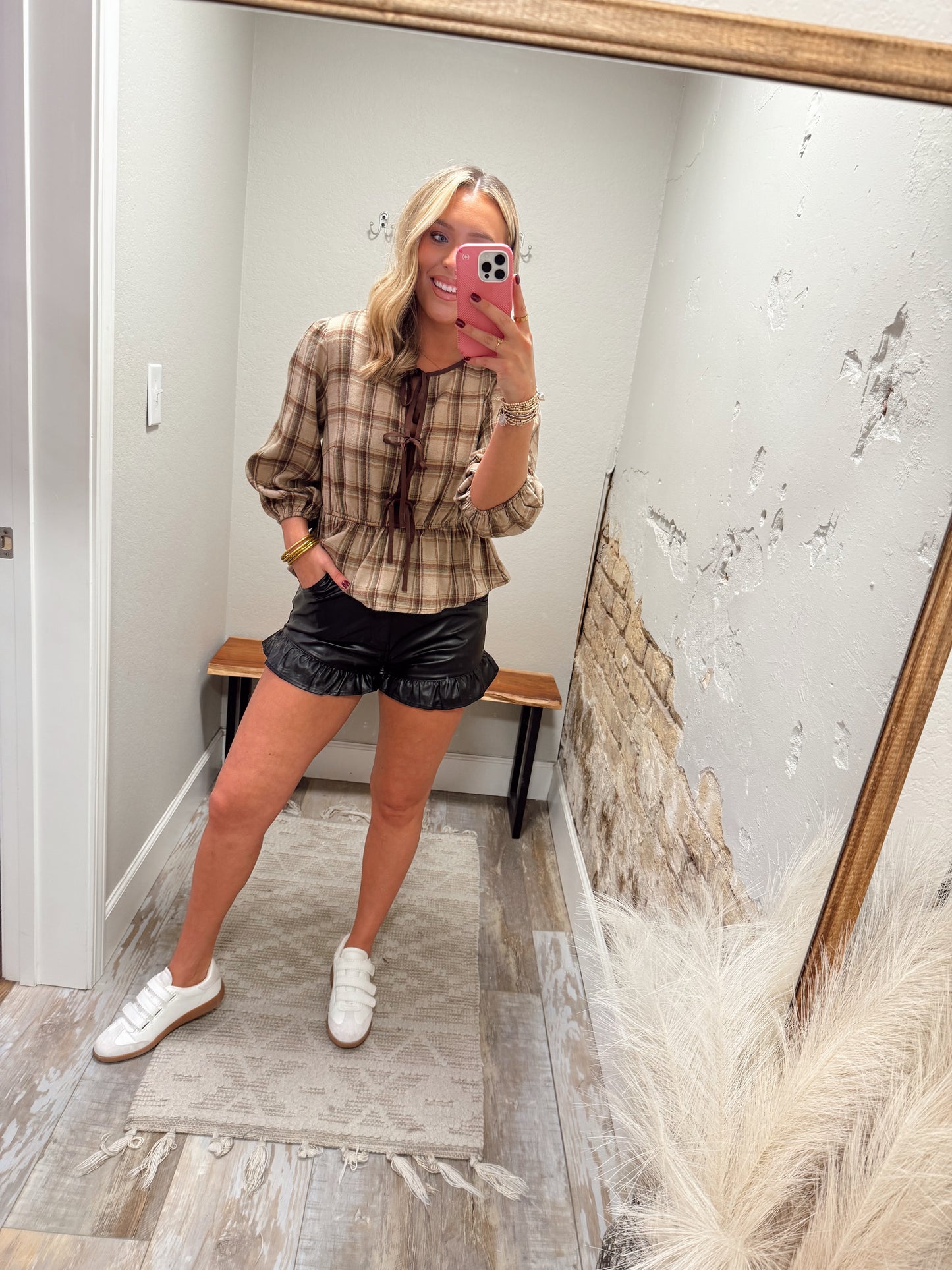 Falling For Plaid Top