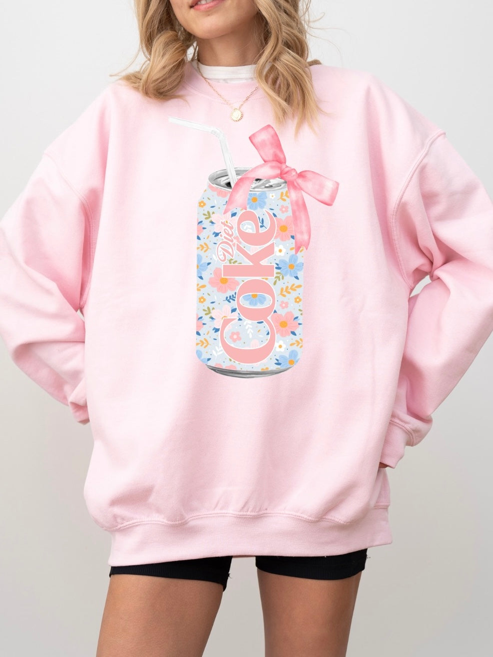 Floral Diet Coke Soda Can Sweatshirt