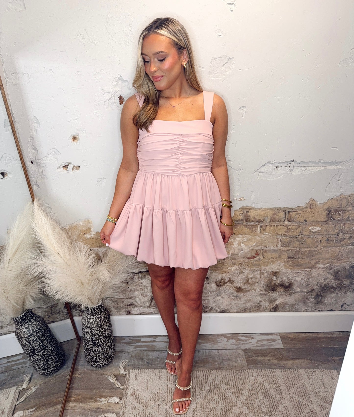 Just Stopping By Dress - Soft Pink