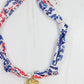 Scarf Charm Necklace - Navy/Red Floral
