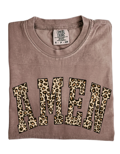 Leopard Amen Tee