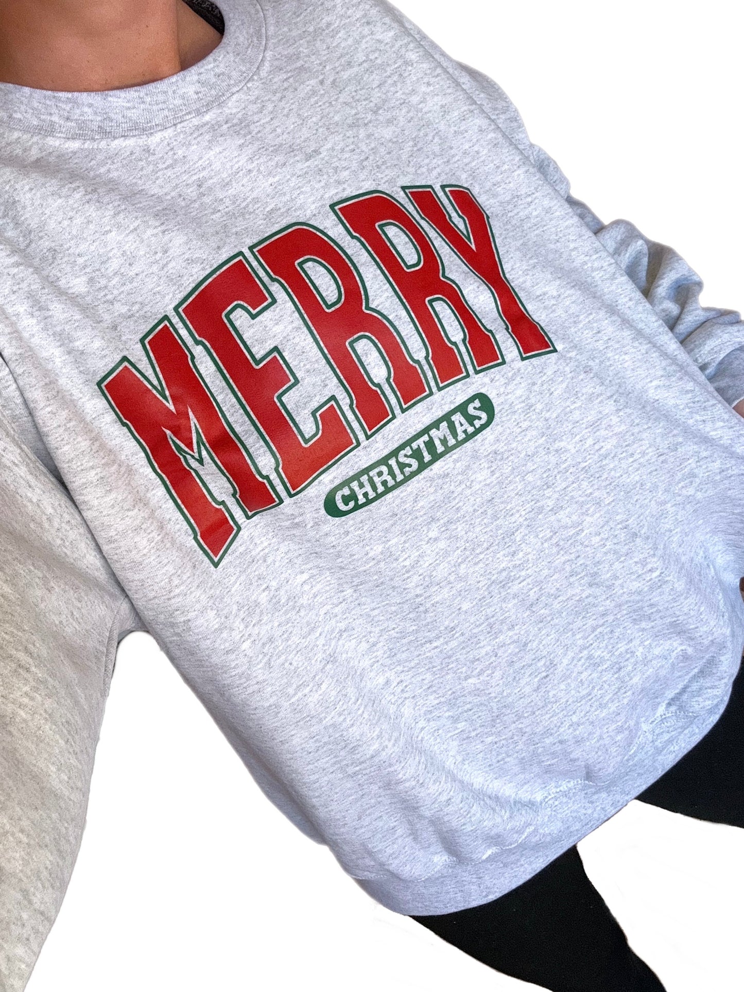 Merry Christmas Varsity Crewneck Sweatshirt