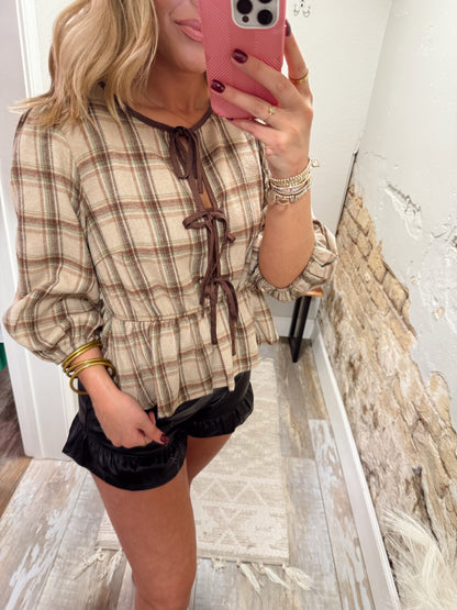 Falling For Plaid Top