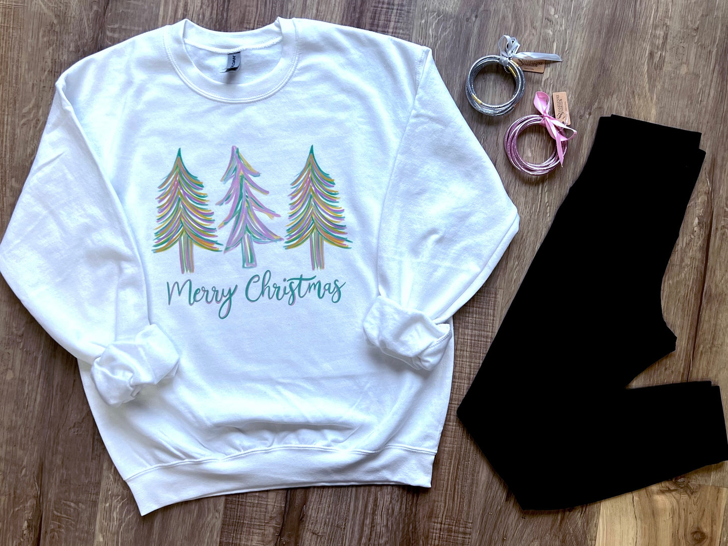 Pastel Christmas Trees Sweatshirt