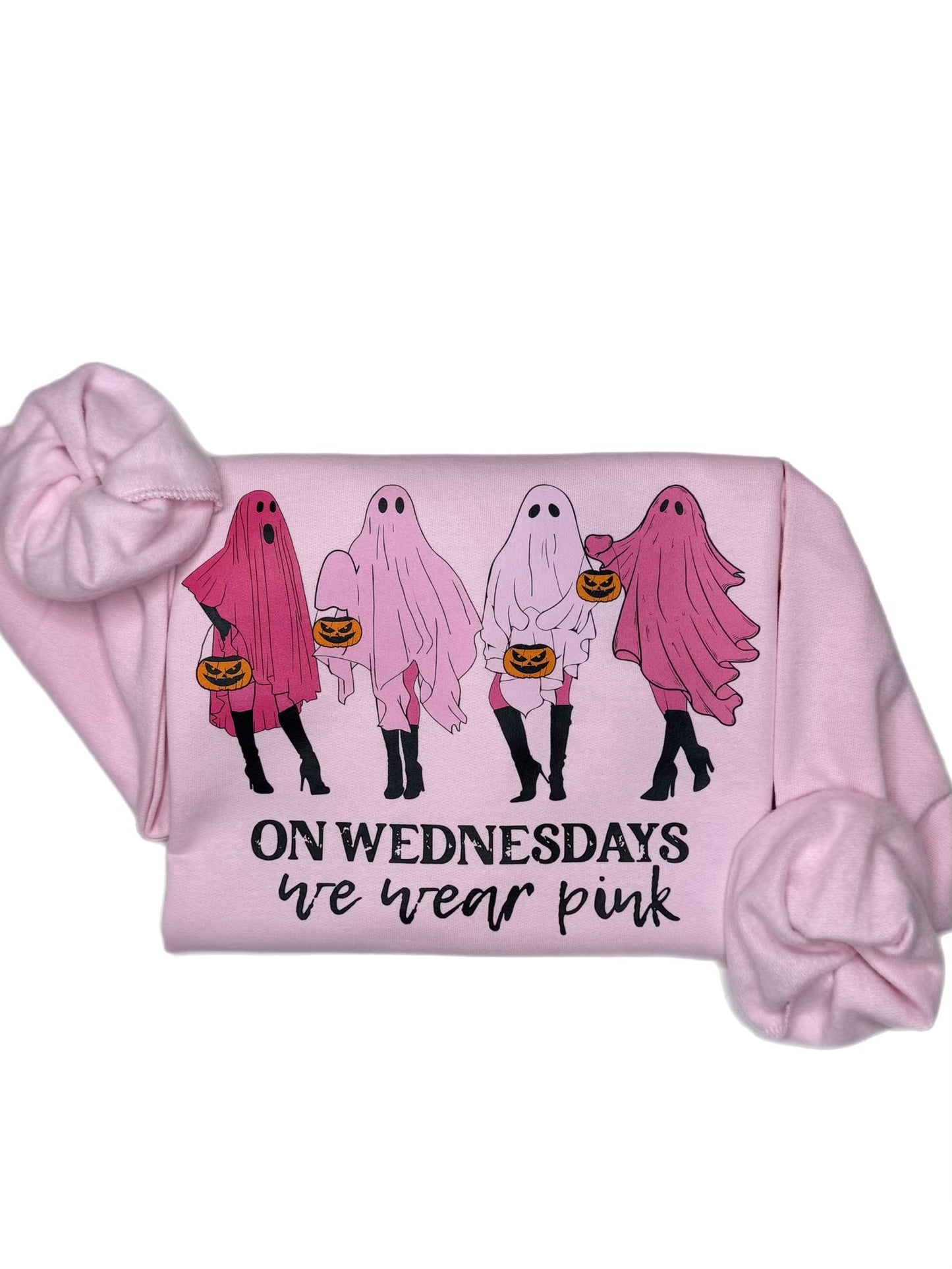 On Wednesdays We Wear Pink Halloween Sweatshirt