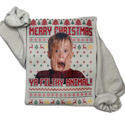 Merry Christmas Ya Filthy Animal Sweatshirt