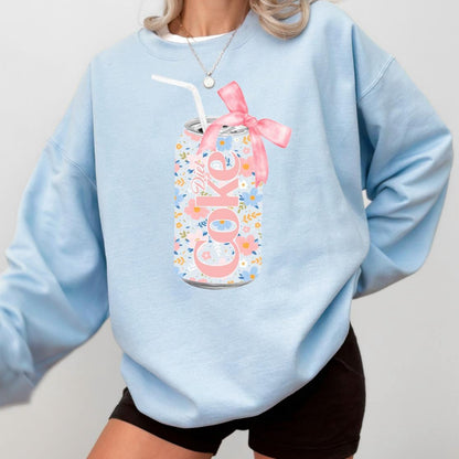 Floral Diet Coke Soda Can Sweatshirt