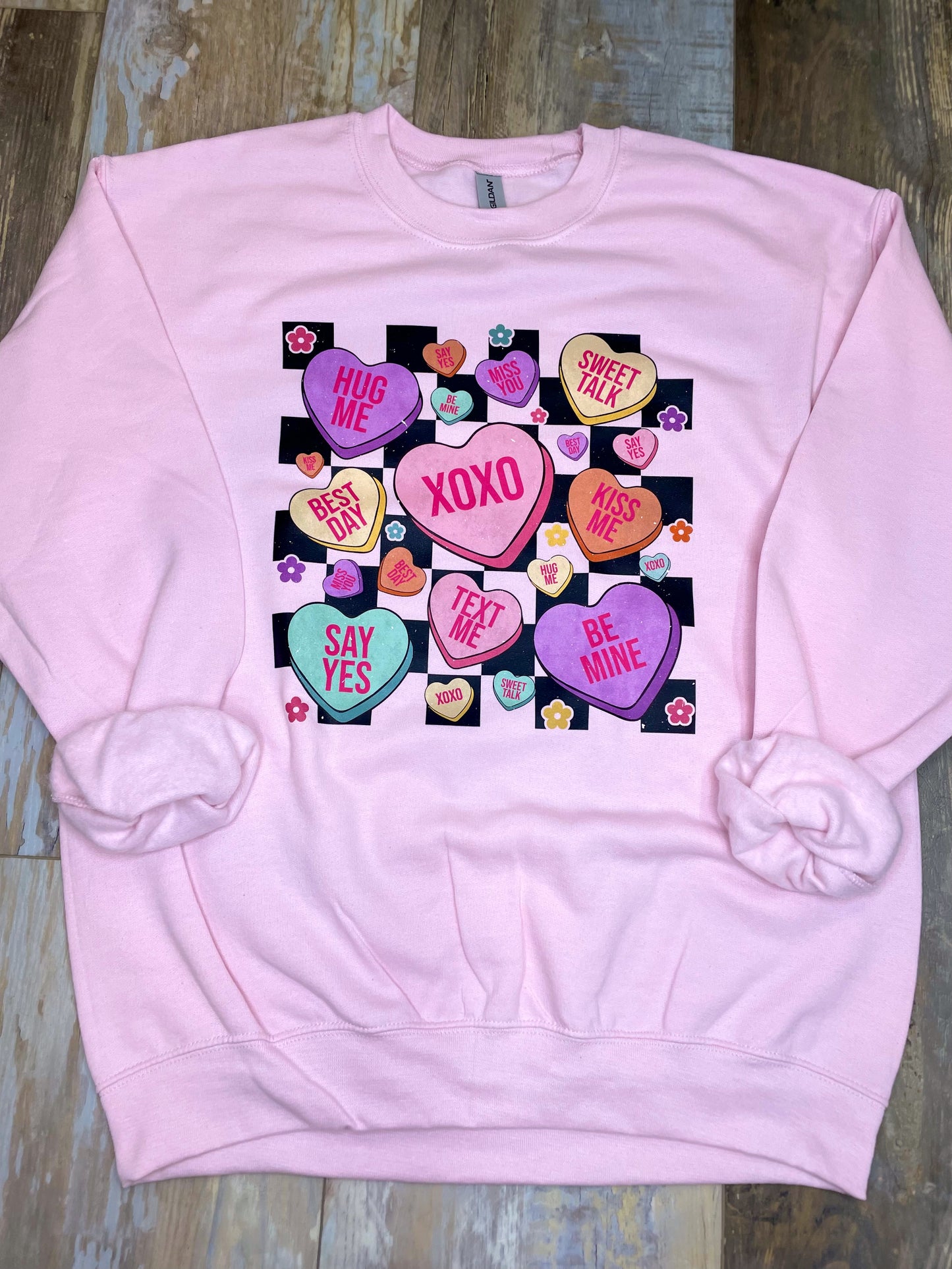 Retro Candy Hearts Sweatshirt