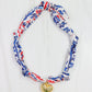 Scarf Charm Necklace - Navy/Red Floral