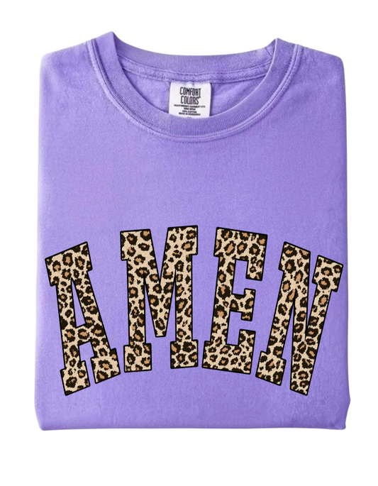 Leopard Amen Tee