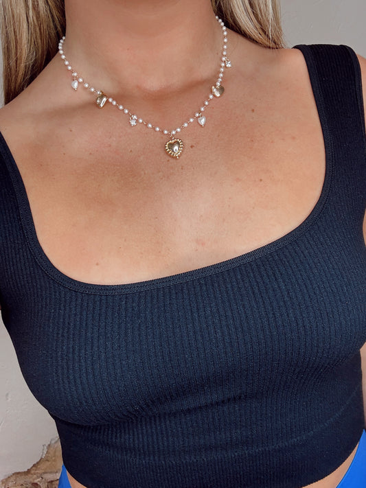 Demi Pearl Charm Necklace