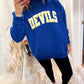 Devils Oversized Mockneck - Yellow Striped/ Royal