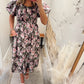 Autumn Florals Midi Dress