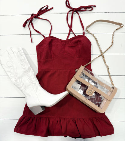 Bless Your Heart Dress - Maroon
