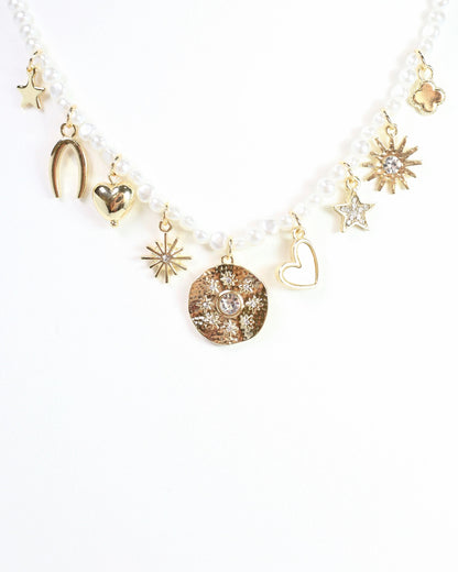 Bella Pearl Charm Necklace