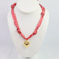 Scarf Charm Necklace - Red/White Geo