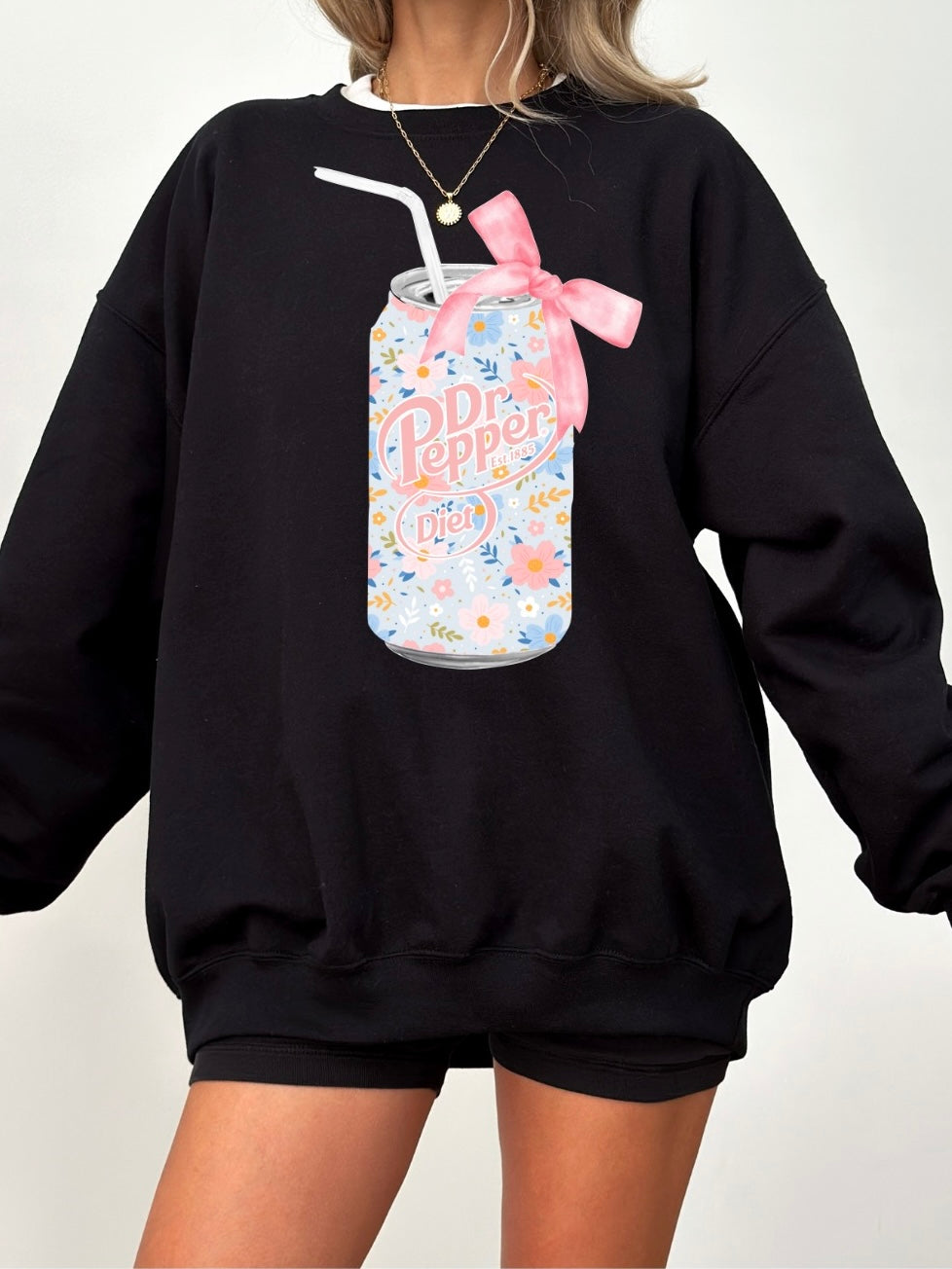 Floral Diet Dr Pepper Soda Can Sweatshirt