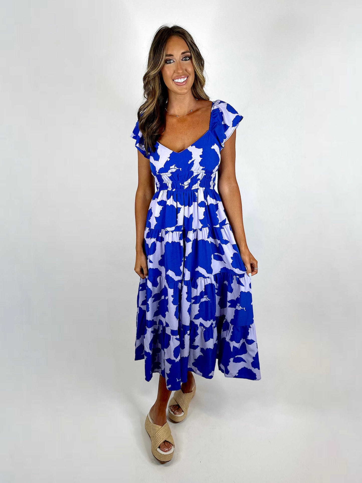 Sweet Escape Midi Dress - Blue