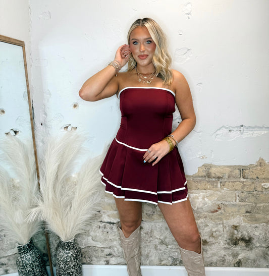 Football Szn Dress - Maroon