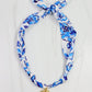 Scarf Charm Necklace - Blue/White Floral