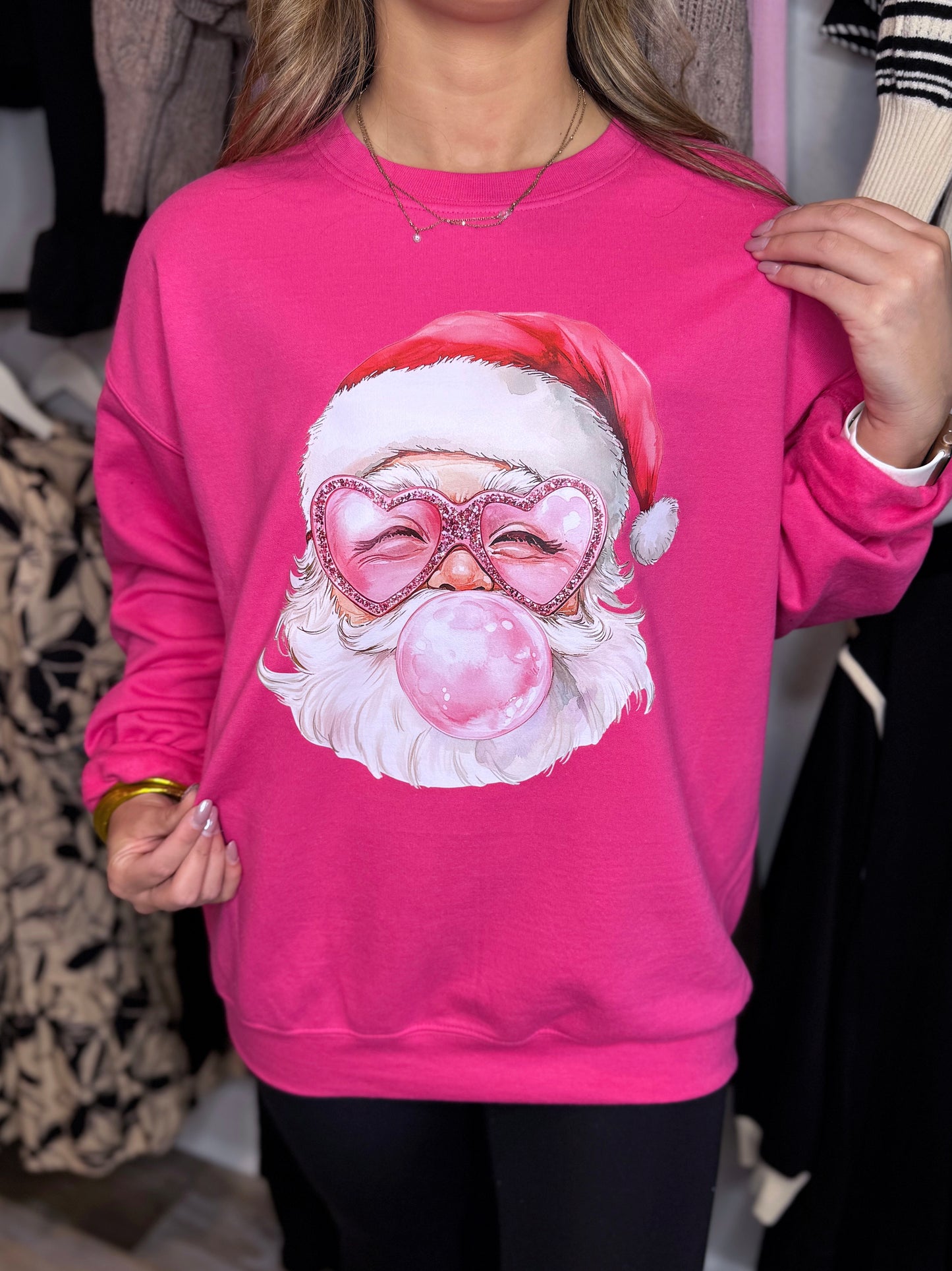 Bubblegum Santa Sweatshirt