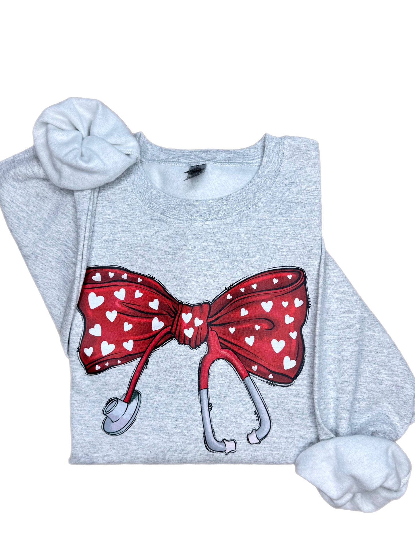 Nurse Valentine Bow Sweatshirt