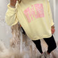 Ivy + Linen Oversized Mockneck - Pink Polka Dot/Yellow