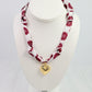 Scarf Charm Necklace - Maroon Floral