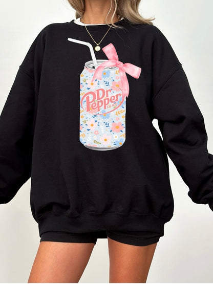 Floral Dr Pepper Soda Can Sweatshirt