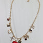 Football Charm Necklace - Maroon/White