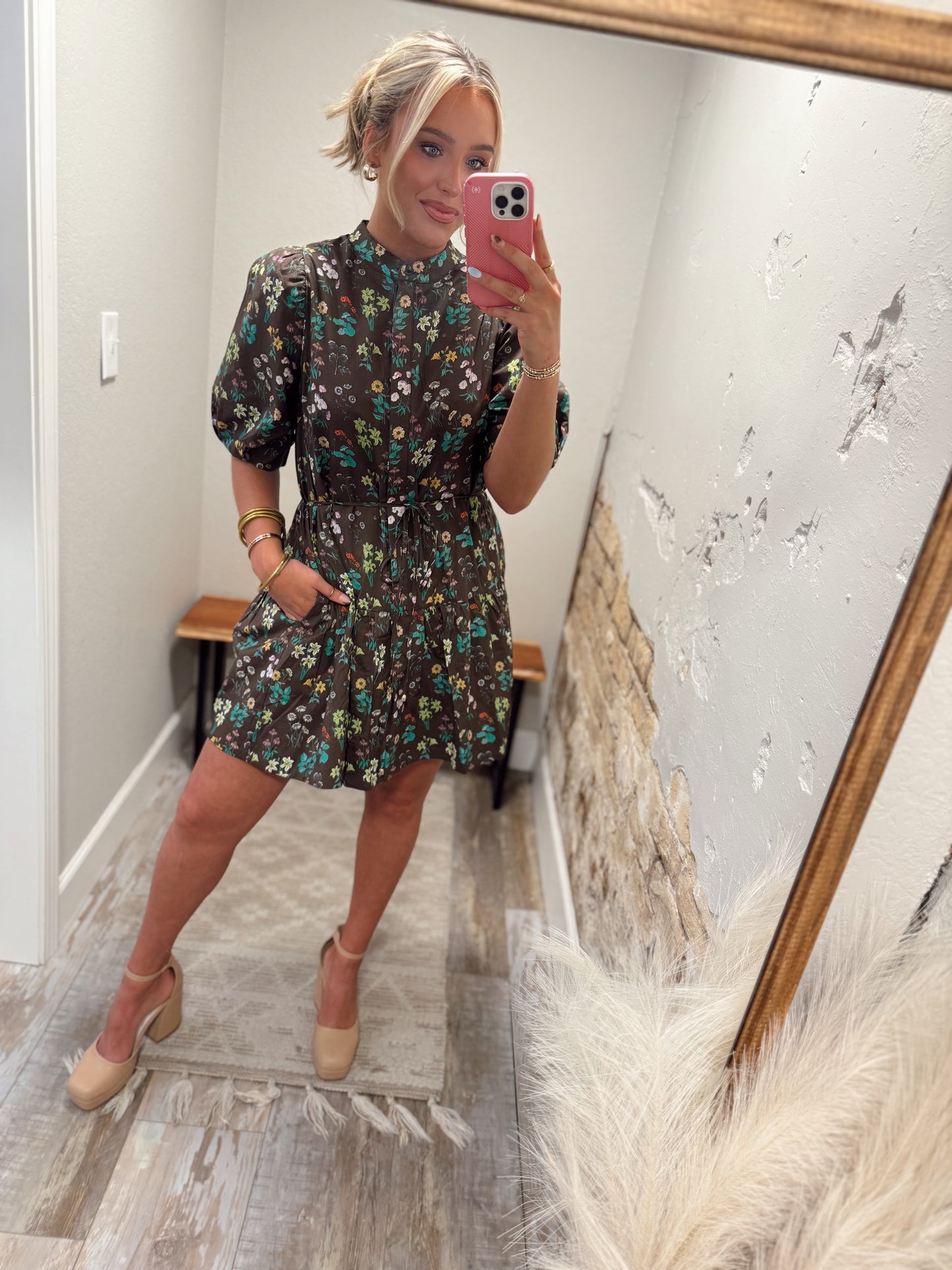 Cocoa Bloom Mini Dress