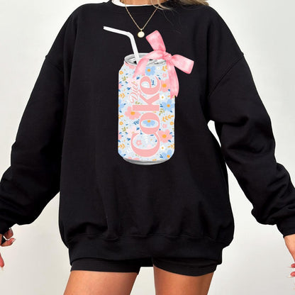 Floral Diet Coke Soda Can Sweatshirt