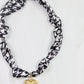 Scarf Charm Necklace - Black/White