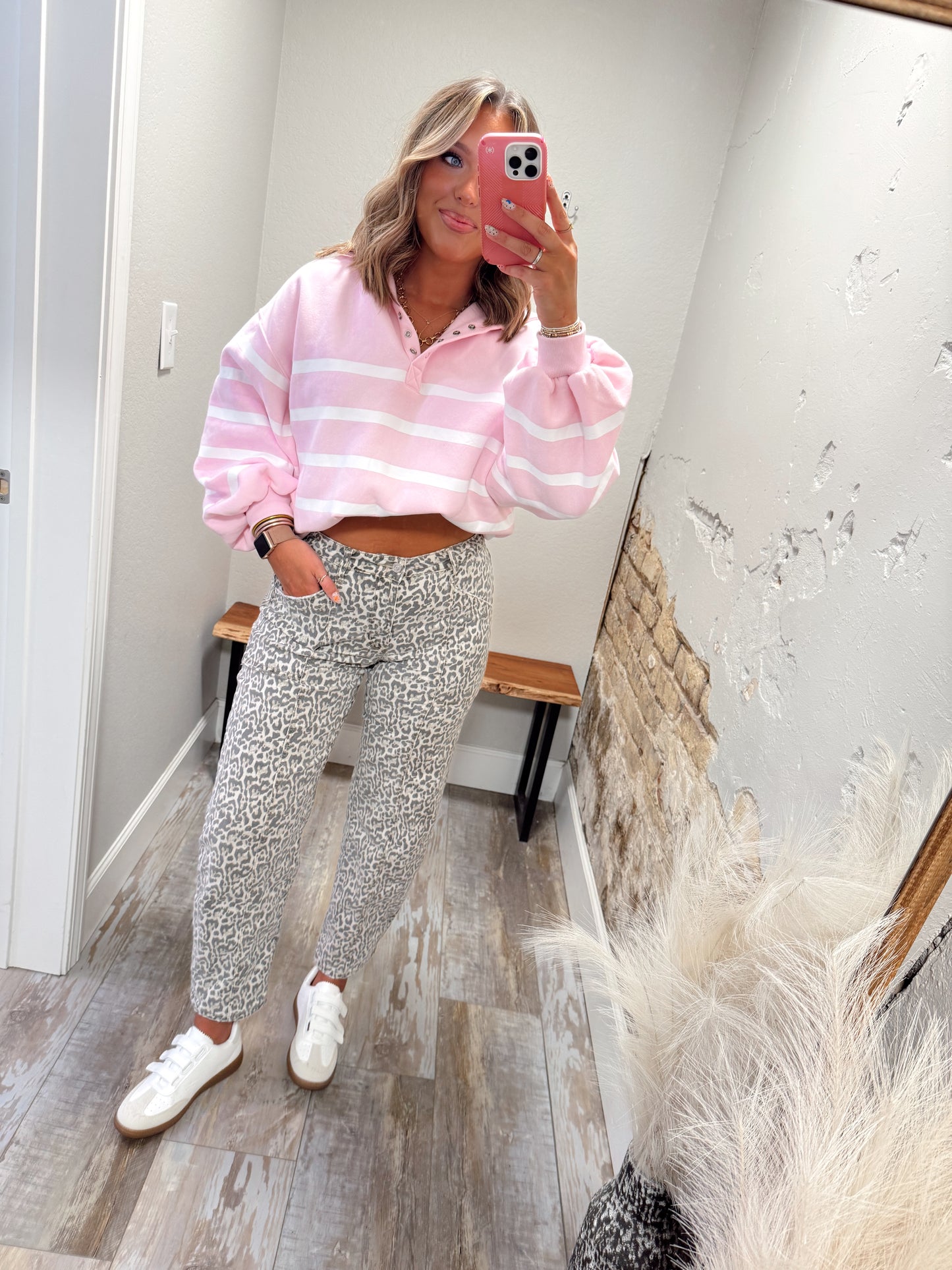 Better In Stripes Pullover - Pink