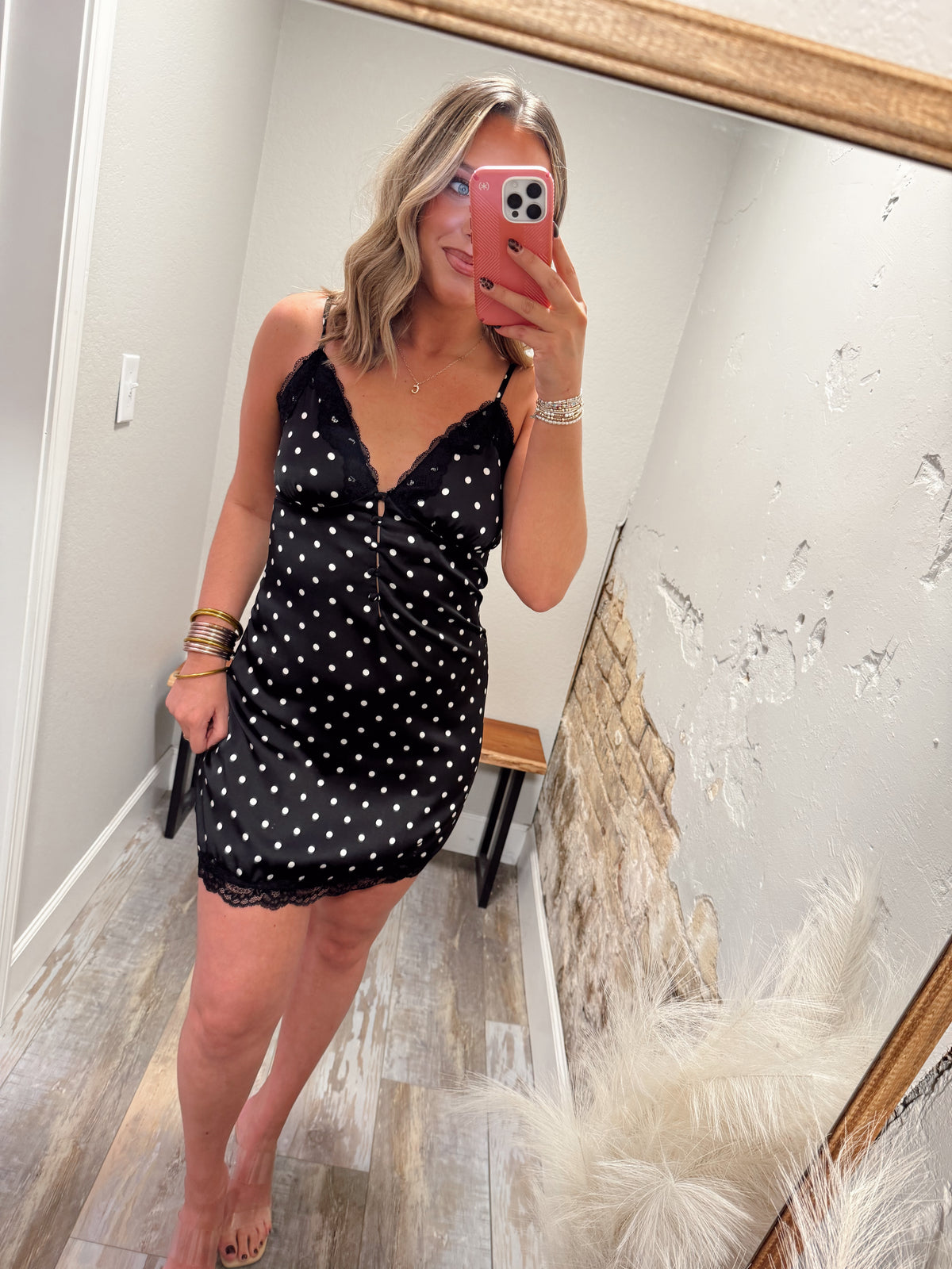 Sofia Satin Slip Dress - Black