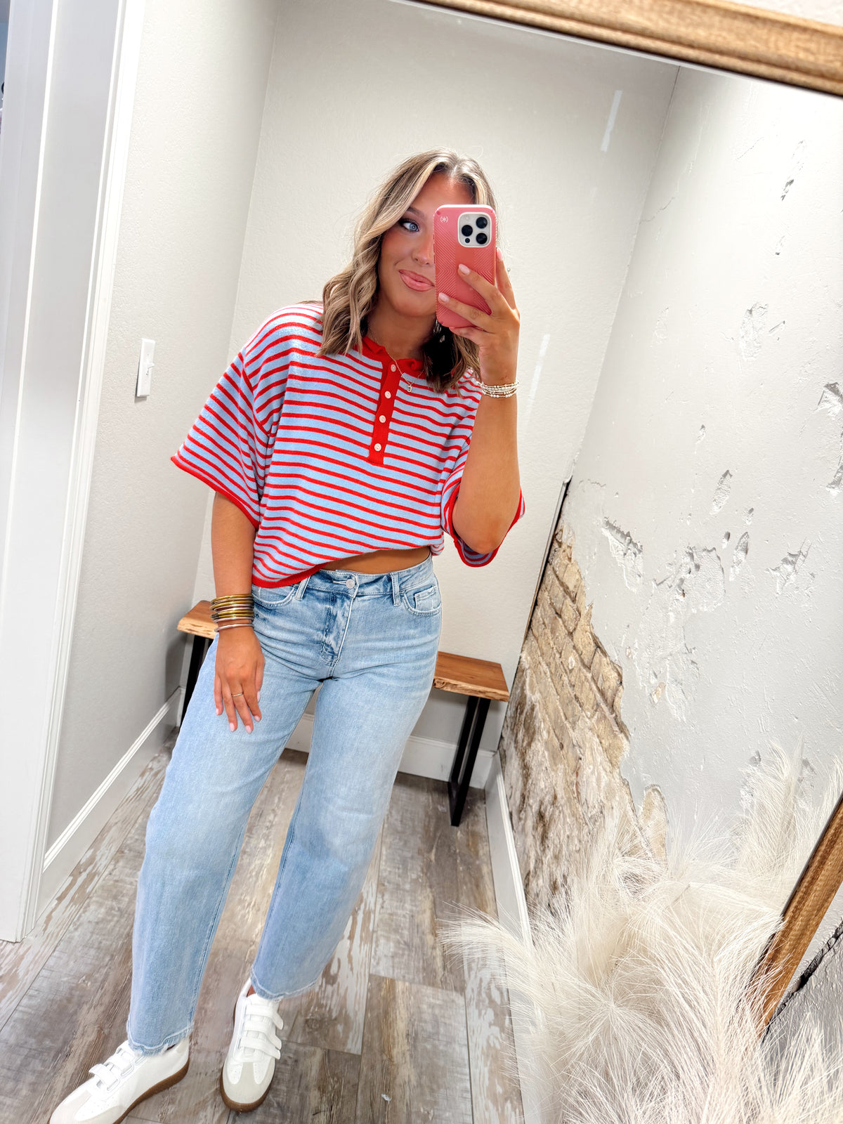 Boardwalk Babe Top - Red/Blue