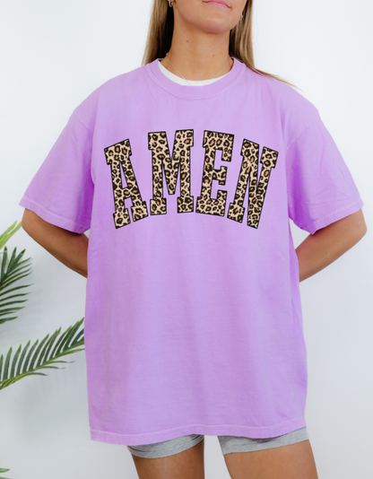 Leopard Amen Tee