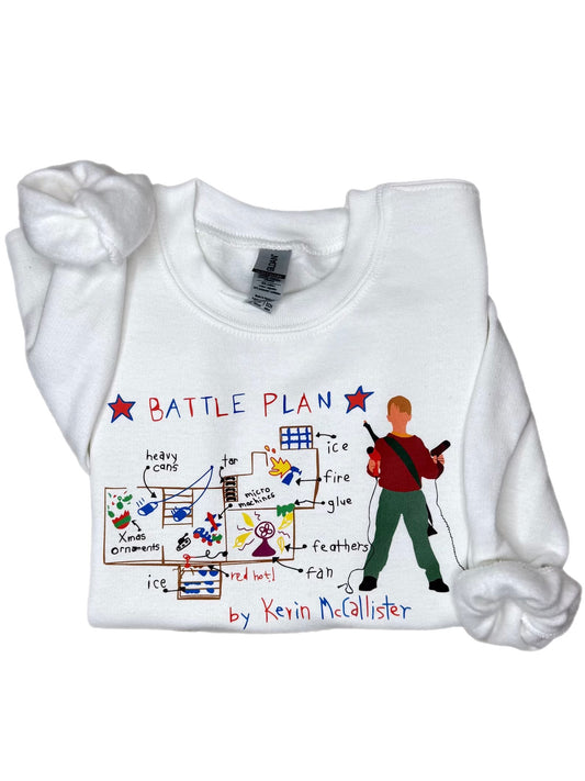 Youth Home Alone Battle Plan Christmas Sweatshirt