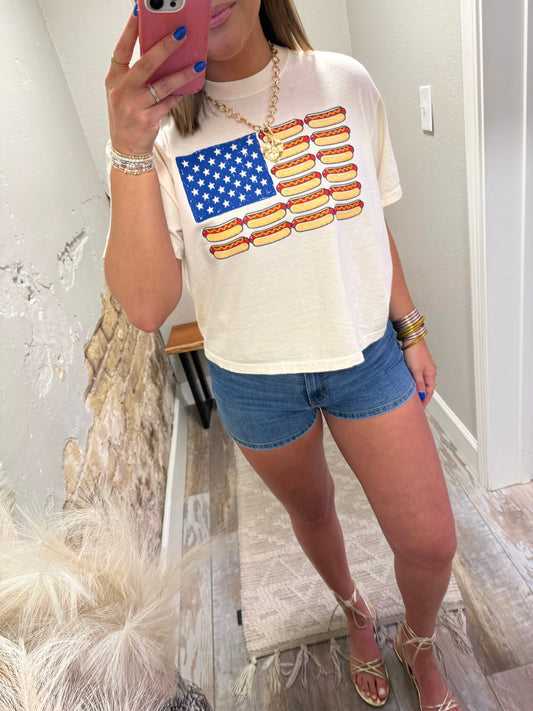 4th Of July Cropped Tees