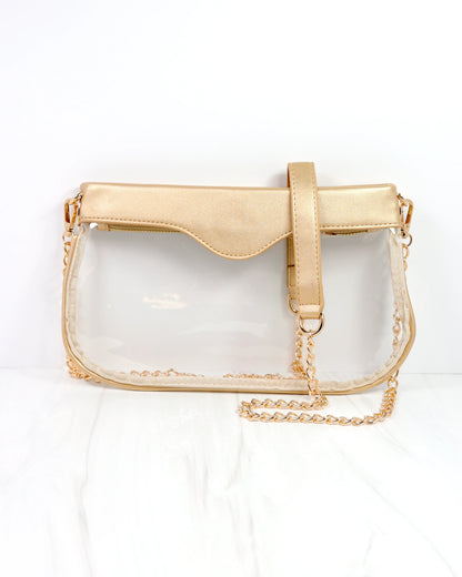 Madi Clear Crossbody - Gold