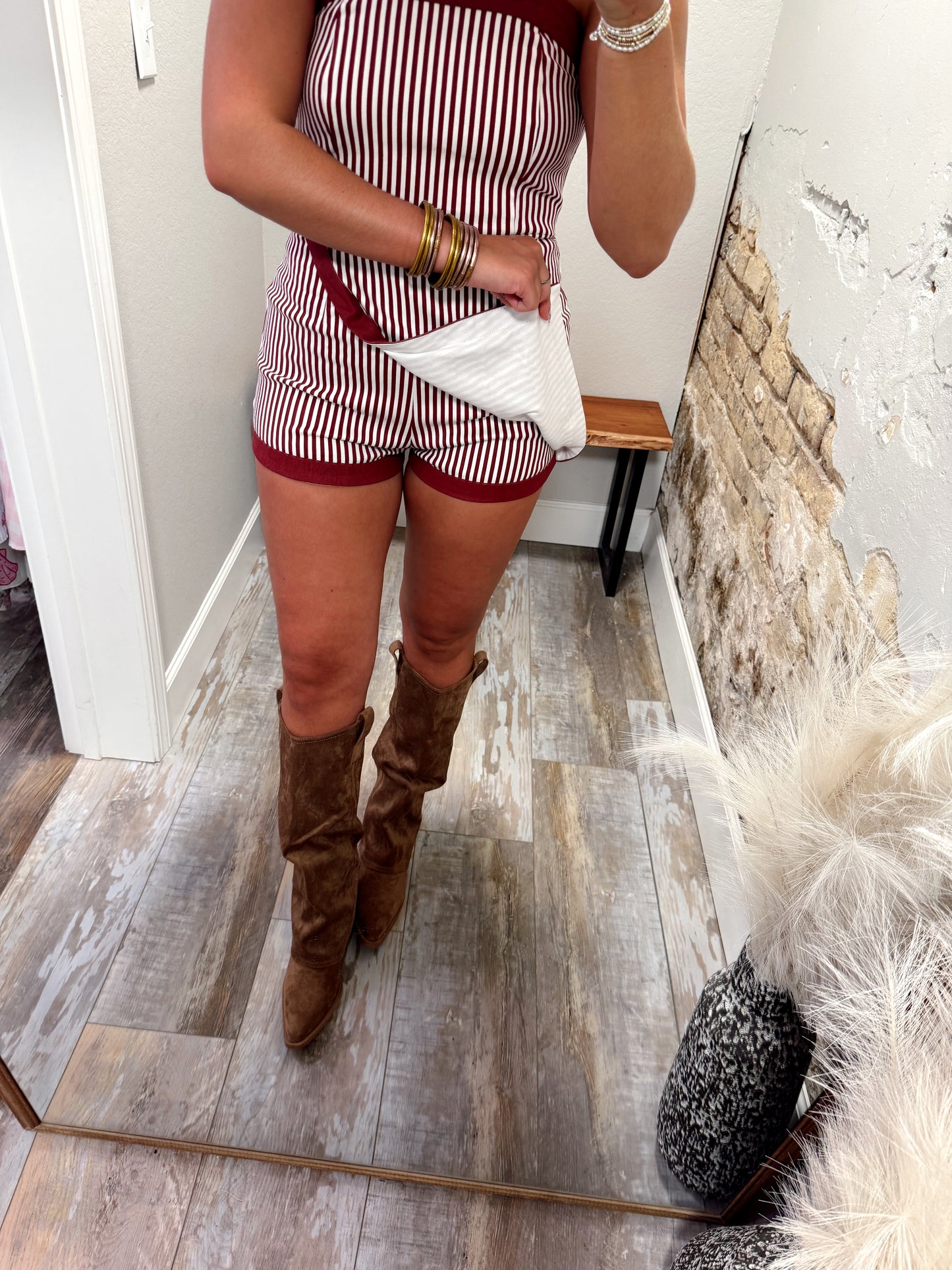 Kickoff Romper - Maroon