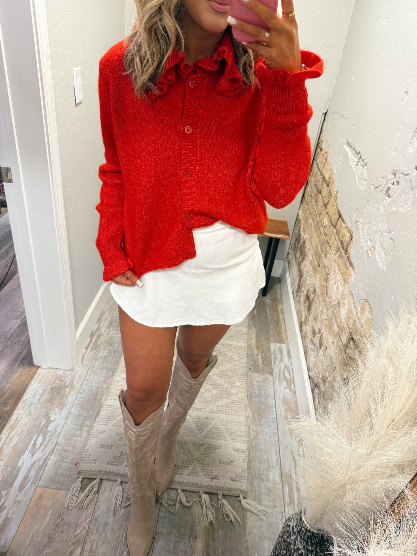 Cloud Nine Cardigan - Red