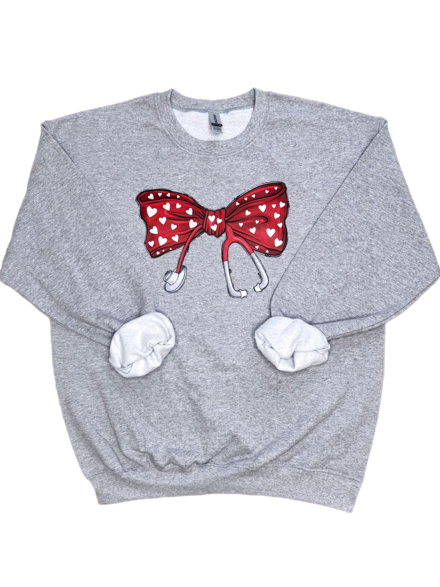 Nurse Valentine Bow Sweatshirt