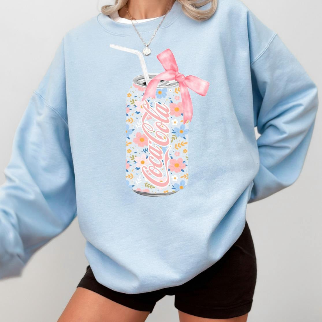 Floral Coca Cola Soda Can Sweatshirt