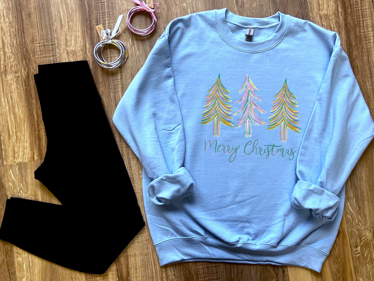 Pastel Christmas Trees Sweatshirt