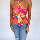 Tropical Getaway Halter Top - Pink