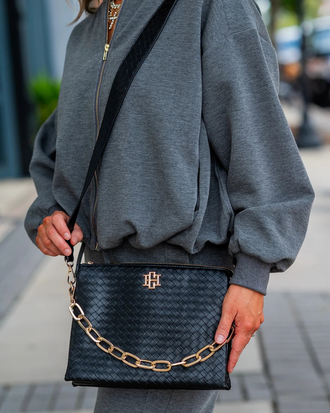 Ariana Crossbody - Woven Black