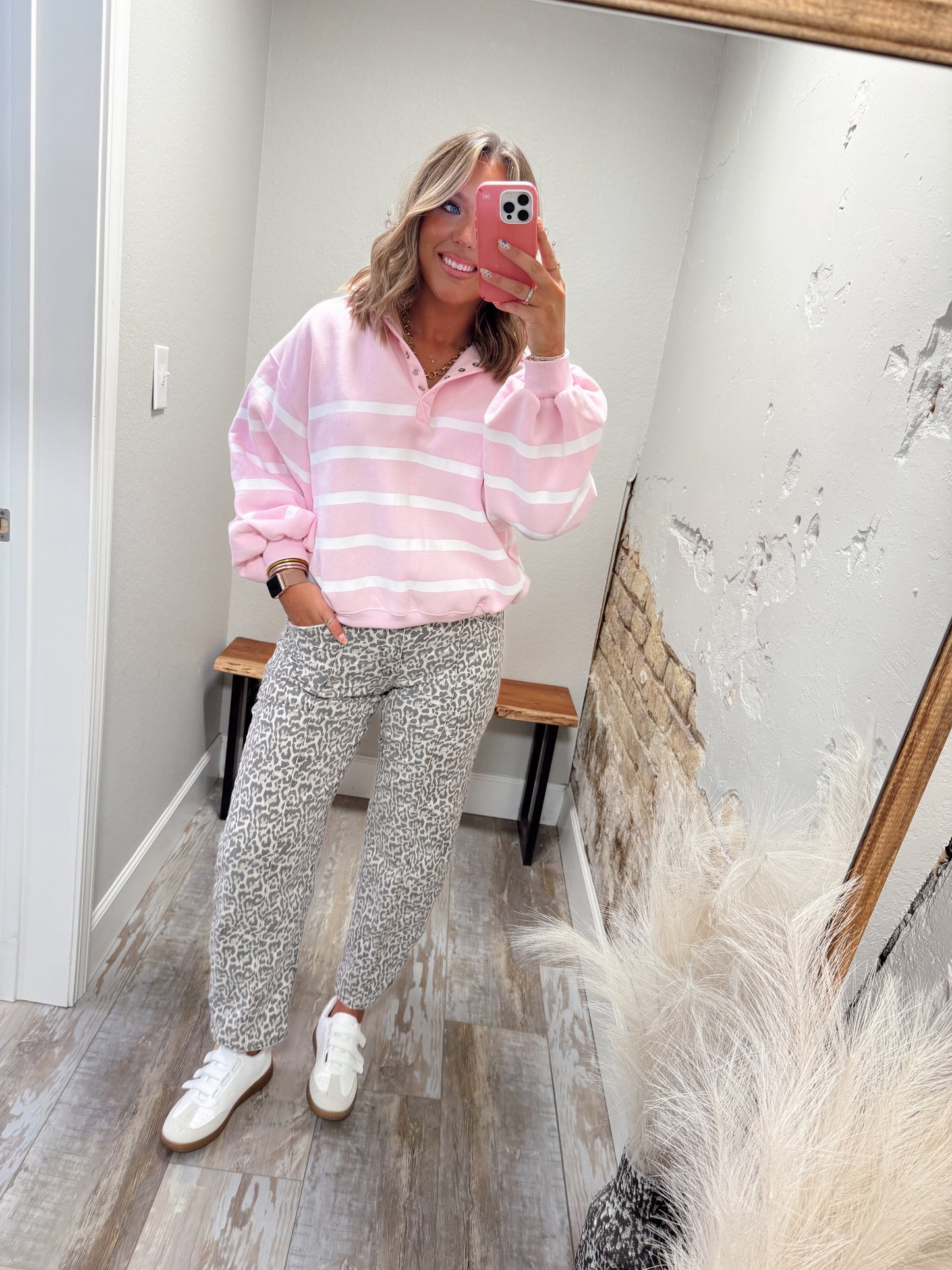 Better In Stripes Pullover - Pink